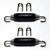 Stainless Exhaust Hook and Tension Spring for Slip Joint - Black Silicone (2 Pack)